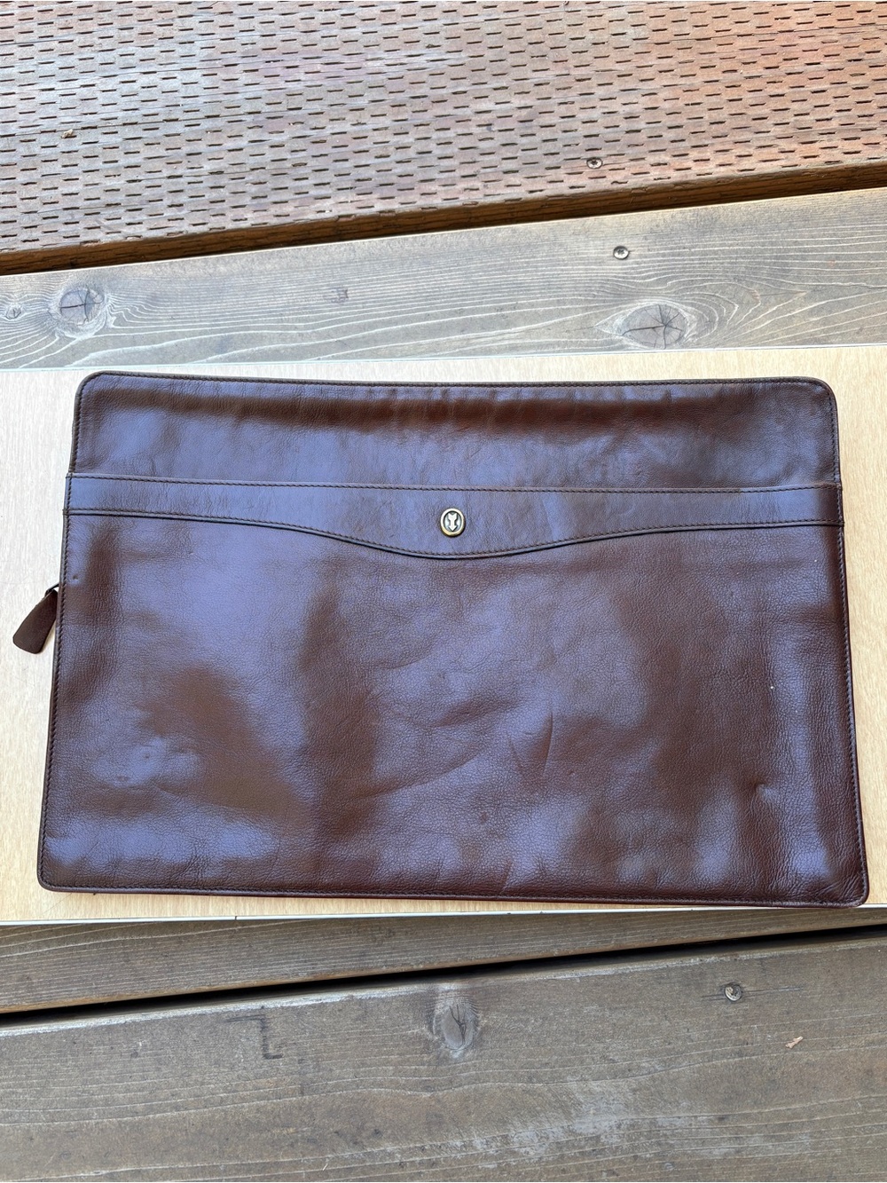 Gold-Pfeil Vintage Brown Leather Document Case